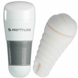 Pretty Love Kitty White - kompaktowa maszyna intymna z teksturowaną tuleją