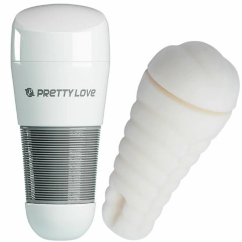 Pretty Love Kitty White - kompaktowa maszyna intymna z teksturowaną tuleją