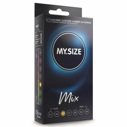 MY.SIZE 53 mm MIX - Zestaw Prezerwatyw 10 szt. Classic, Smakowe, Kolorowe