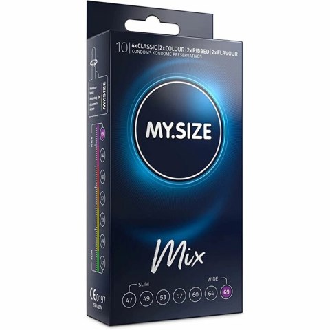 MY.SIZE 69 mm Zestaw Prezerwatyw MIX 10 szt. - rożne warianty, wegańskie