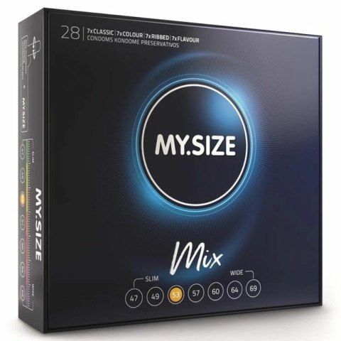 MY.SIZE MIX 53 mm - Zestaw 28 prezerwatyw w 4 wariantach