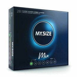 MY.SIZE Mix 47 mm 28 szt. - Zestaw lateksowy, 4 warianty, ultra cienkie