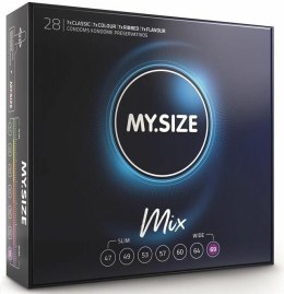 MY.SIZE Mix prezerwatyw 69 mm 28 szt. zestaw rożnorodnych wariantow