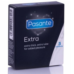 Pasante Extra Grube Prezerwatywy 3 sztuki, wzmocniona wytrzymałość