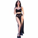 Chilirose CR 4672 Spodnica i stringi z ozdobnymi złotymi łańcuchami M