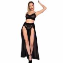 Chilirose CR 4672 czarny komplet z łańcuchami złotymi S