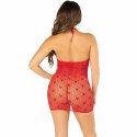 Leg Avenue Sukienka Mini Siatka Serduszka Czerwona One Size