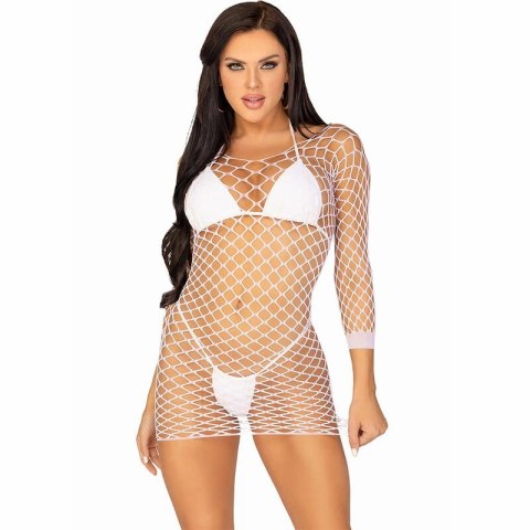 Leg Avenue Sukienka Mini z Długim Rękawem Biała One Size