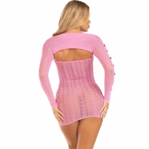 Leg Avenue Sukienka z Sercem i Bolerkiem Rożowa, Elastyczna, One Size