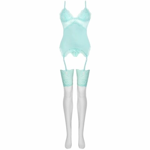 LivCo Corsetti Fashion Persinne Mint Emporio zestaw gorset + figi + pończochy