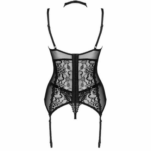 LivCo Corsetti Giellandra Czarny Gorset z Majtkami Regulowany Koronkowy