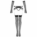 Livco Corsetti Fashion Nemalia komplet: pas do pończoch, pończochy, rękawiczki czarne S/M