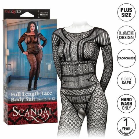 CalExotics Koronkowy Kombinezon Plus Size 3X siateczka czarny