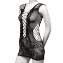 CalExotics Scandal Peek-A-Boo Mini Sukienka Plus Size, koronka, czarna