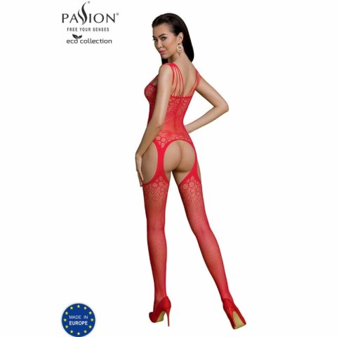 Passion Eco Collection Bodystocking BS004 czerwony, ekologiczny one size