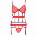 Passion Gorset Kyouka Czerwony S/M - Regulowane Paski i Stringi