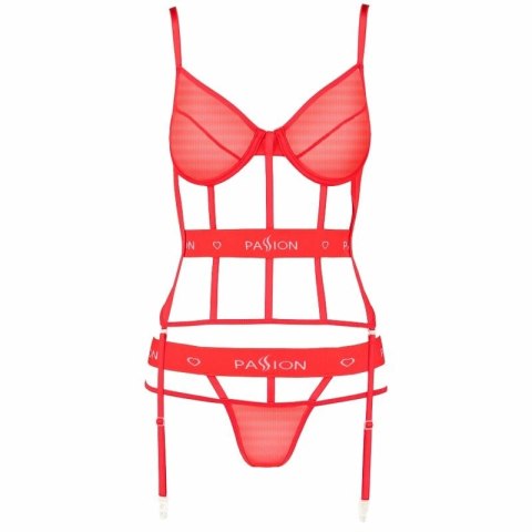 Passion Gorset Kyouka Czerwony S/M - Regulowane Paski i Stringi