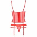 Passion Gorset Kyouka Czerwony S/M - Regulowane Paski i Stringi