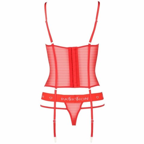 Passion Gorset Kyouka Czerwony S/M - Regulowane Paski i Stringi