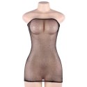 Queen Lingerie Siatkowa Sukienka z Ozdobnymi Kryształkami S/L