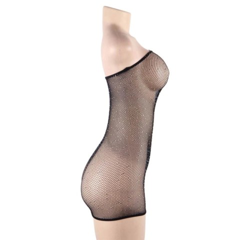 Queen Lingerie Siatkowa Sukienka z Ozdobnymi Kryształkami S/L