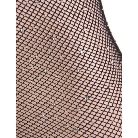 Queen Lingerie Siatkowa Sukienka z Ozdobnymi Kryształkami S/L