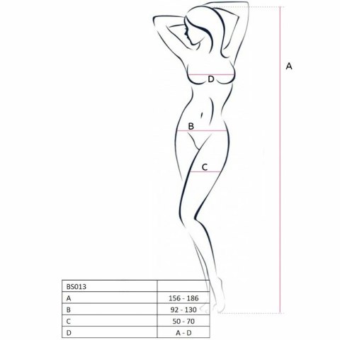 Passion BS013 Czerwone Bodystocking siateczkowe, uniwersalny rozmiar