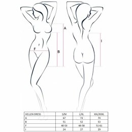 Passion Hellen komplet sukienka i stringi czarny rozmiar L/XL