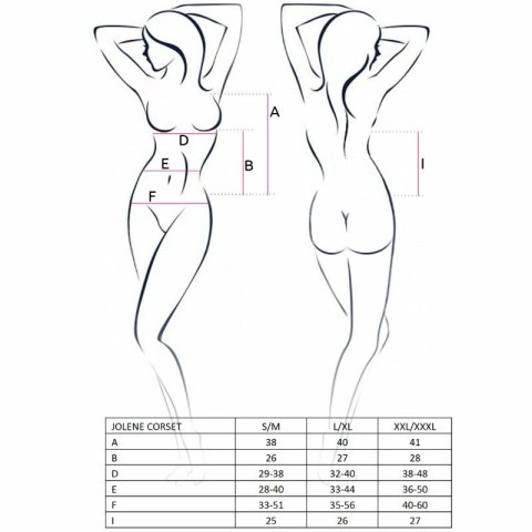 Passion Jolene czarny gorset damski z stringami S/M