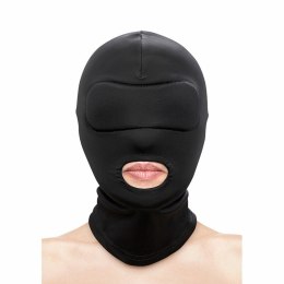 NS Novelties Fetish & Fashion kaptur nylonowy czarny, wycięcie na usta, uniwersalny