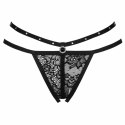 Livco Corsetti Fashion Nomade stringi czarne z ozdobną koronką