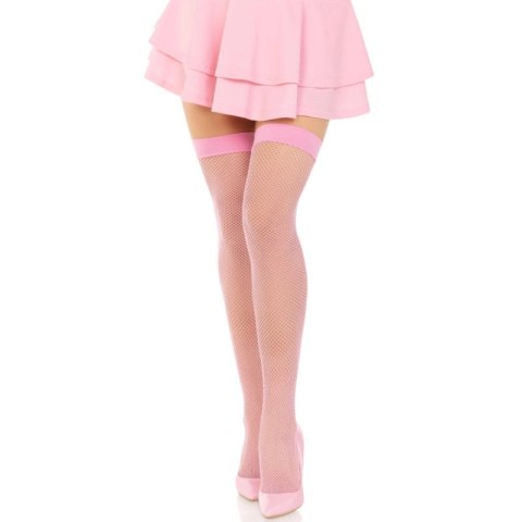 Leg Avenue Pończochy Kabaretki Rożowe Nylon One Size, Siateczka Ud