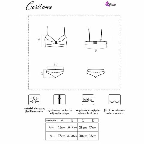 LivCo Corsetti Cerisema LC 21005 Komplet Koralowy Biustonosz + Figi S/M
