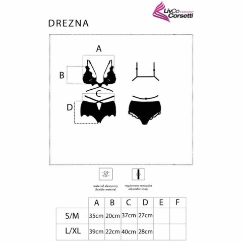 Livco Corsetti Drezna LC 90733 komplet koronkowy czarny L/XL