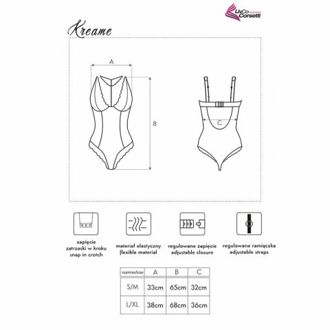 Livco Corsetti Fashion Kreame LC 90546 Body czarny L/XL koronka
