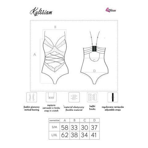 Livco Corsetti Fashion Kylssiam LC 90613 Body Czarny L/XL - Koronkowy Elegancki