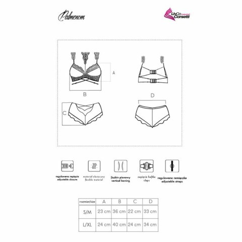 Livco Corsetti Fashion Palmenom komplet koronkowy czarny L/XL