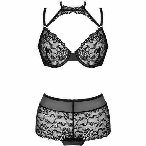 Livco Corsetti Linera komplet czarny - biustonosz z chokerem i majtki