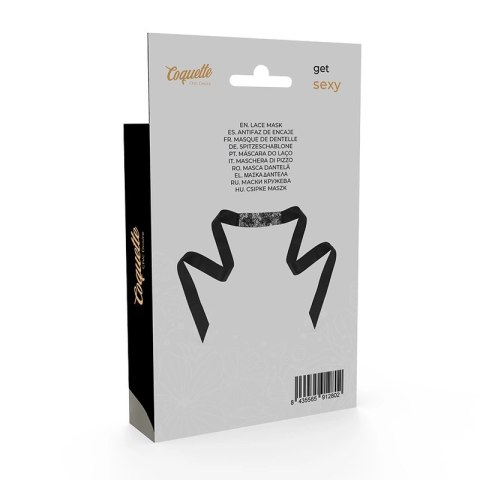 Coquette Chic Desire Koronkowa Maska na Oczy Czarna ze Wstążką