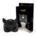 Coquette Chic Desire maska z wegańskiej skory z kocimi uszami czarna