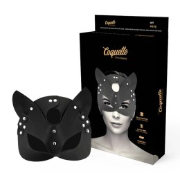 Coquette Chic Desire maska z wegańskiej skory z kocimi uszami czarna