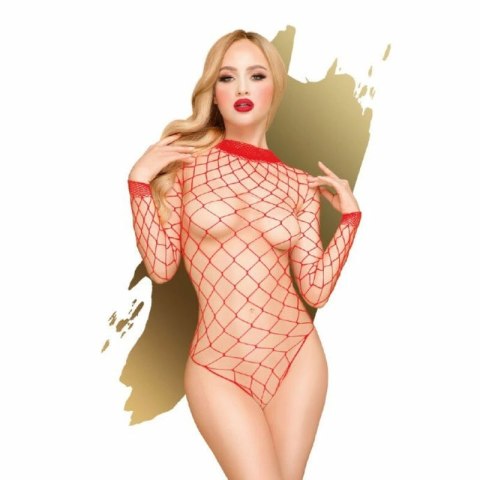 Penthouse Scandalous Body czerwony XL - siateczkowe, długie rękawy