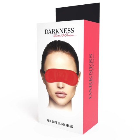 Darkness Prosta Satynowa Maska na Oczy Czerwona Regulowana