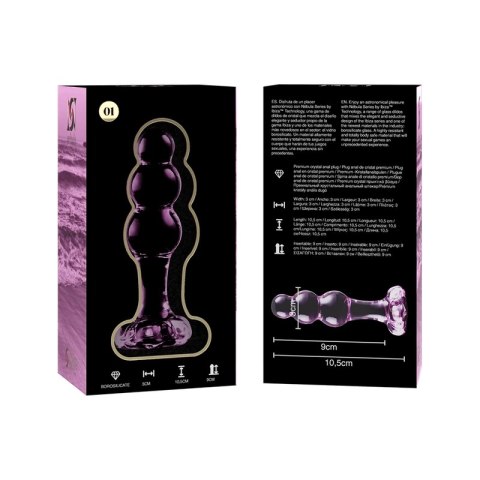 Ibiza Nebula Series Model 1 szklany korek anatomiczny rożowy 10,5 cm