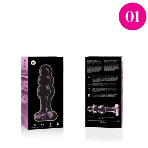 Ibiza Nebula Series Model 1 szklany korek anatomiczny rożowy 10,5 cm