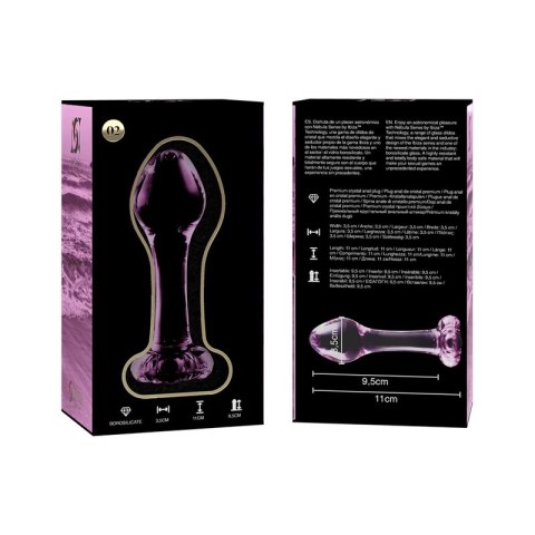 Ibiza Nebula Series Model 2 Szklany korek anatomiczny rożowy 11 cm