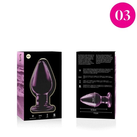 Ibiza Nebula Series Model 3 - szklany korek anatomiczny rożowy 11 cm