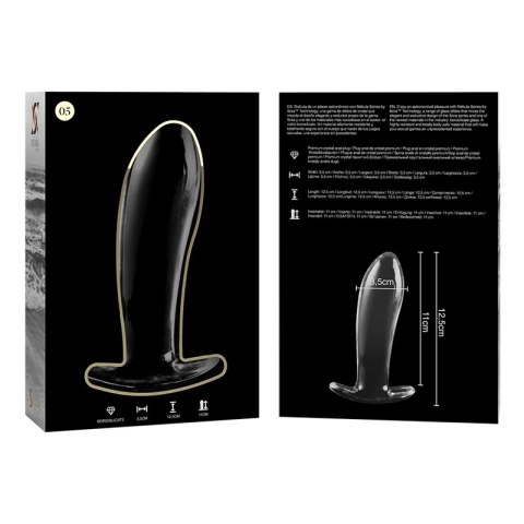 Ibiza Nebula Series Model 5 szklany korek intymny 12,5 cm przezroczysty