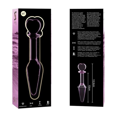 Ibiza Nebula Series Model 7 szklany korek anatomiczny rożowy 13,5 cm