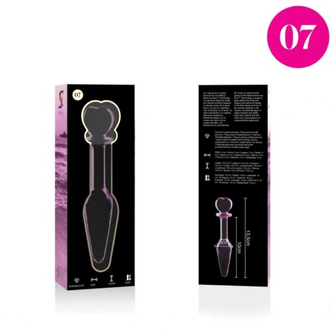 Ibiza Nebula Series Model 7 szklany korek anatomiczny rożowy 13,5 cm